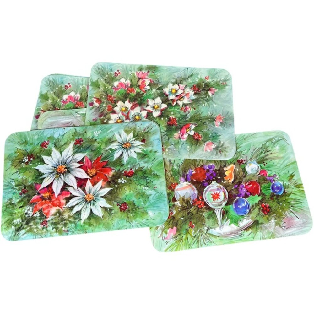 Set of 8 Vintage Holiday Placemats